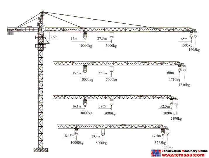 XCMG QTZ160(6516-10) Tower Crane