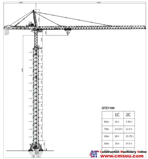 克瑞 QTZ1100 Tower Crane