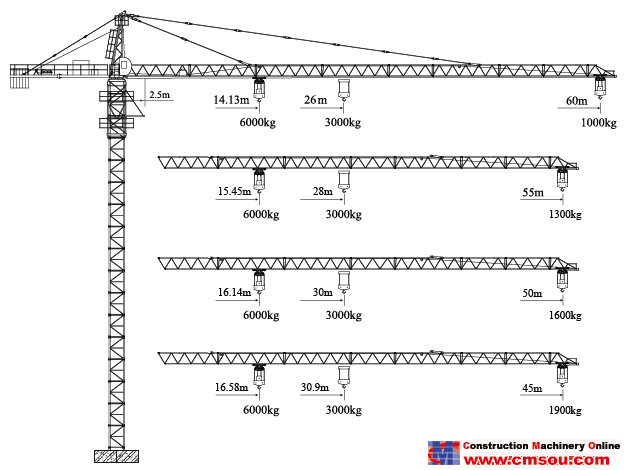 XCMG QTZ80-6010Y-6 Tower Crane