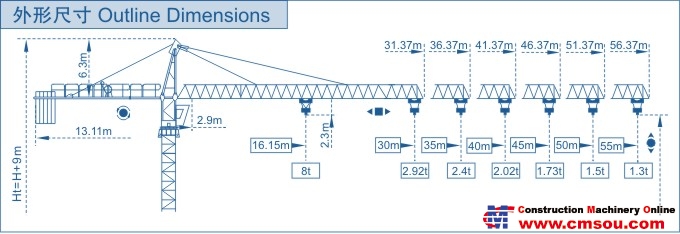 SCM C5513(6t) Tower Crane