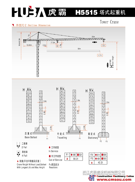 虎霸 H5515 Tower Crane