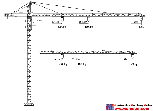 XCMG QTZ80-5613Y-8 Tower Crane