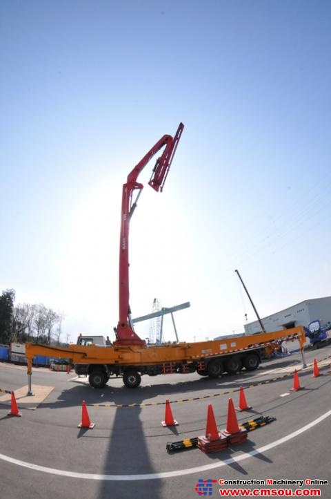 Concrete pump at training ground of Chiba-ken